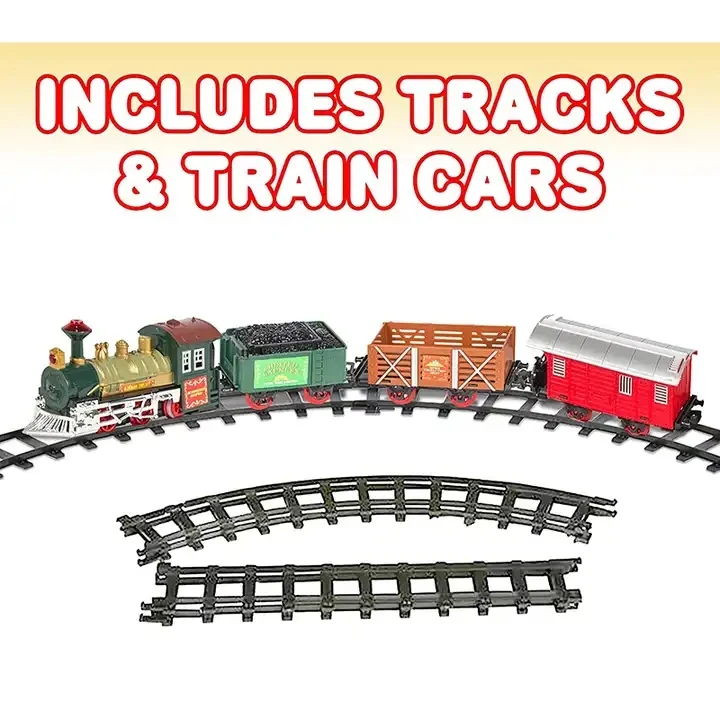 Electric Train Toys Toddler Train w/Light And Sounds  Classical Train Sets,Carriages And Tracks,Christmas Toy Train Gifts