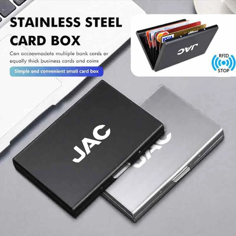 Car RFID Blocking Card Holder Metal Wallet Case Storage Accessories For JAC J7 J3 S2 J2 JS2 T8 JS4 J5 Refine S3 S7 J4 S4 - view 2