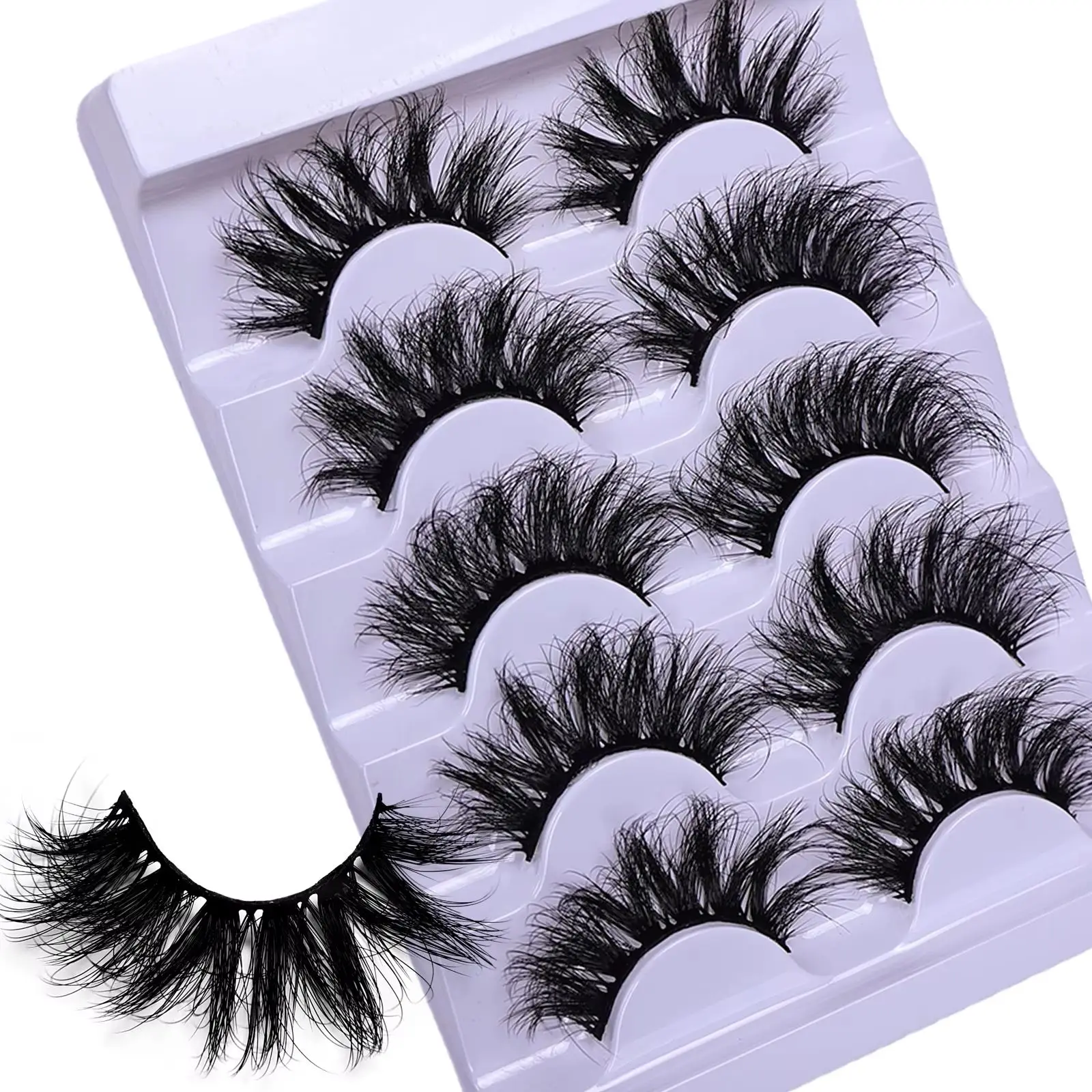 5 Pairs Natural D-Curled False Eyelashes Fluffy Soft Cartoon Makeup Look Extend Soft Natural Eyelashes