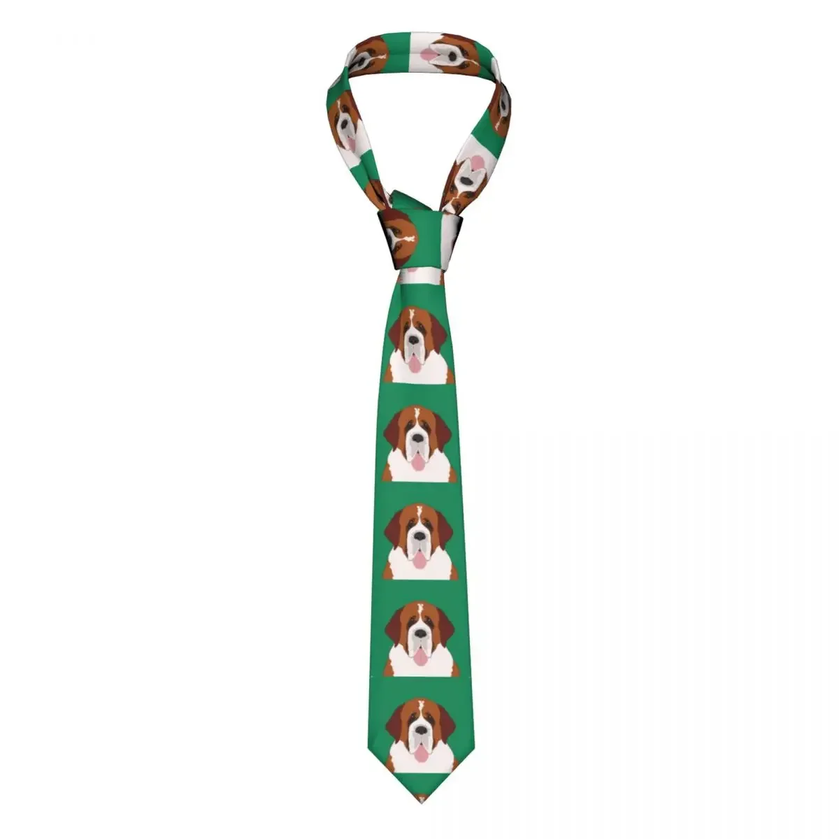 Mens Tie Slim Skinny Saint Bernard Dog Necktie Fashion Free Style  for Party Wedding