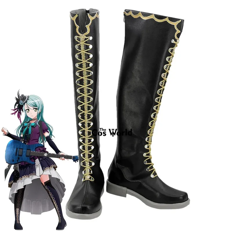 

BanG Dream Hikawa Sayo Аниме Настроить Косплей Туфли на плоской подошве Сапоги