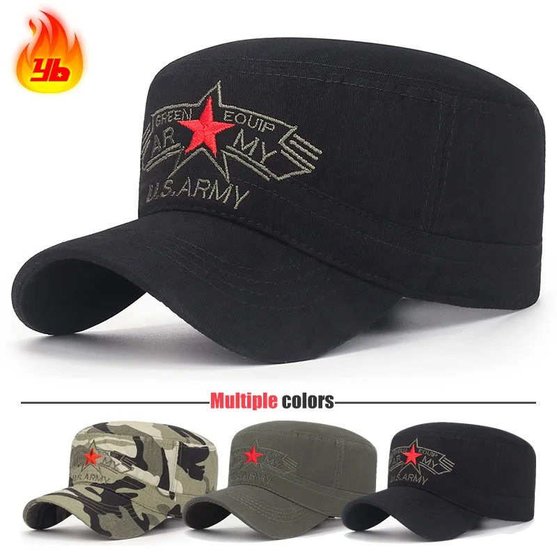 

Хлопковая регулируемая бейсболка с пятиконечной звездой и вышивкой, шляпа от солнца, кепки дальнобойщика, шляпы для папы