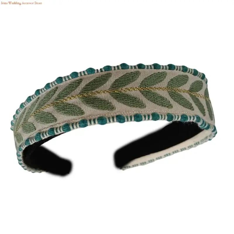 G92D Fashionable Headbands Embroidered Detail Headpiece Comfortable Hairpiece Adjustable Hair Decoration For Daily Use