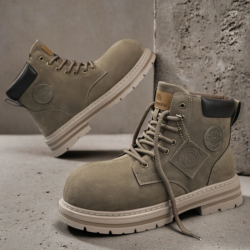 

Fashion Motorcycle Ankle Boots for Men Big Size 44 Comfy Botas Men Boots Waterproof Hiking Boot Winter Chelsea Retro Boots