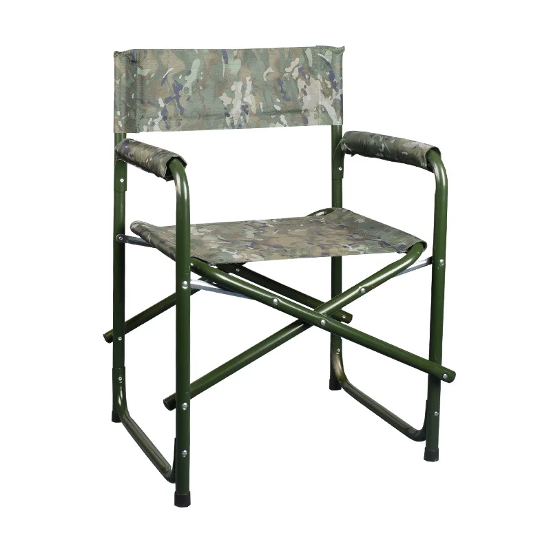 Outdoor folding chair Garden chair Beach fishing chair Training Director  Double-layer cold-rolled steel Chinese style