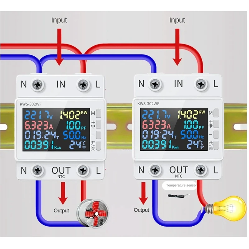 Digital Energy Meter Tester Electricity Usage Monitor AC 170V-270V Power Voltmeter Voltage Amps Watt Kwh Meter Durable