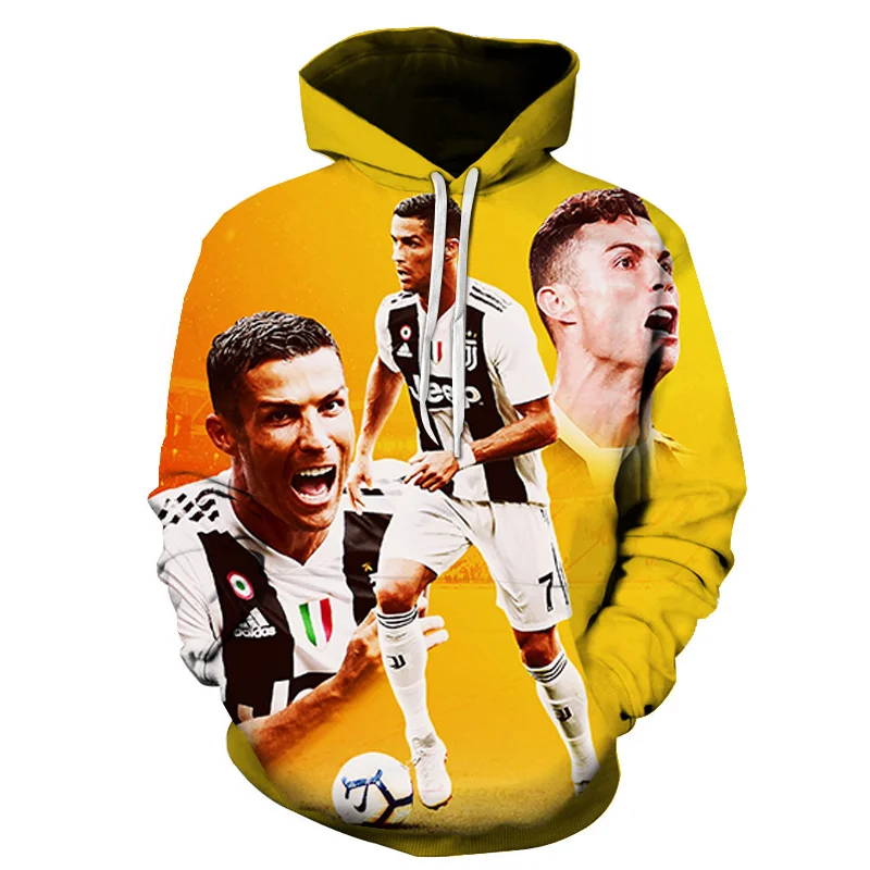 

Spring and autumn new hot sale Cristiano Ronaldo football character peripheral 3D printing hoodie fashion boys sweatshirt pullov