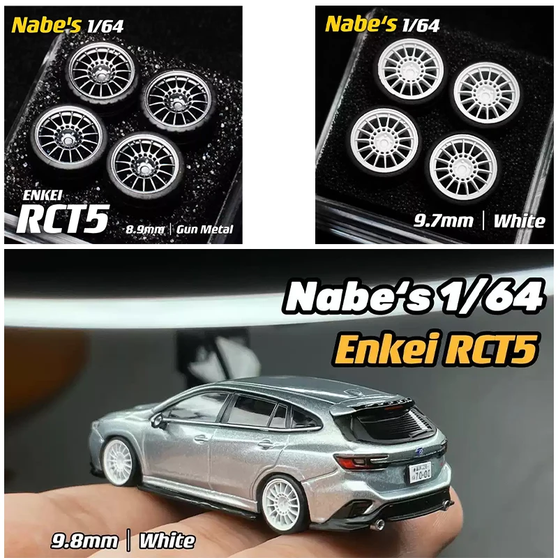 Alloy car model modified wheels 1/64 Nabes X Chika Enkei RCT5 die-cast children's toy car secondary modified wheels accessories