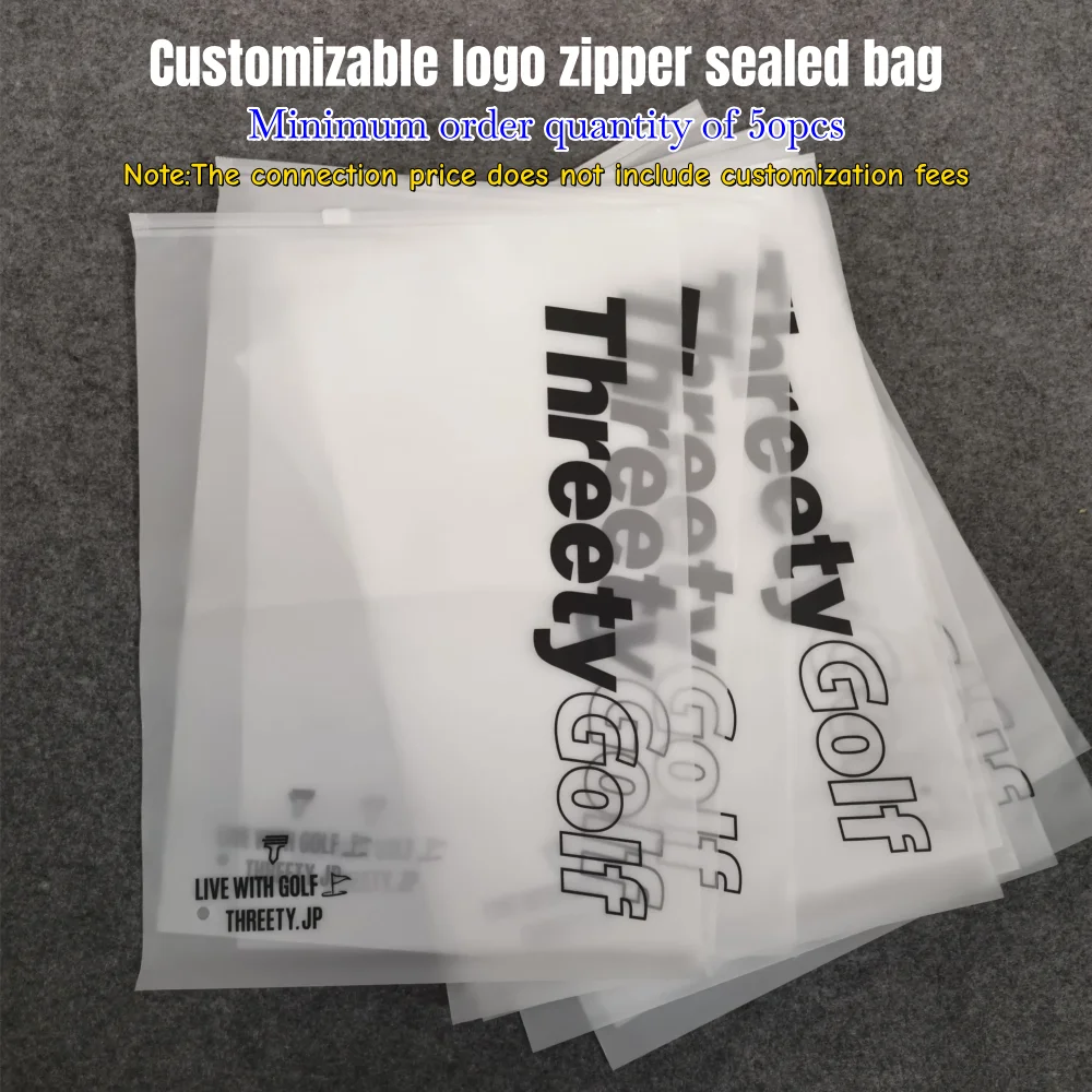 Cstomized Thickened frosted zipper sealed storage bag heavy-duty transparent plastic zipper packaging bag clothing storage bag