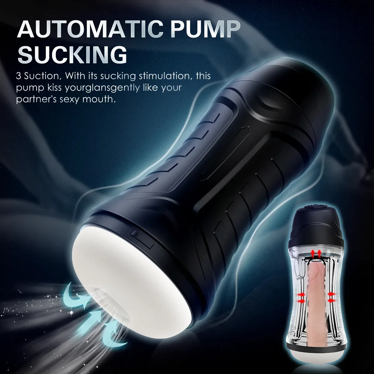 Automatic Male Masturbator Cup Vibration Blowjob Sucking Machine Silicone Oral Vagina Masturbation Cup Sex Toys Adult Goods