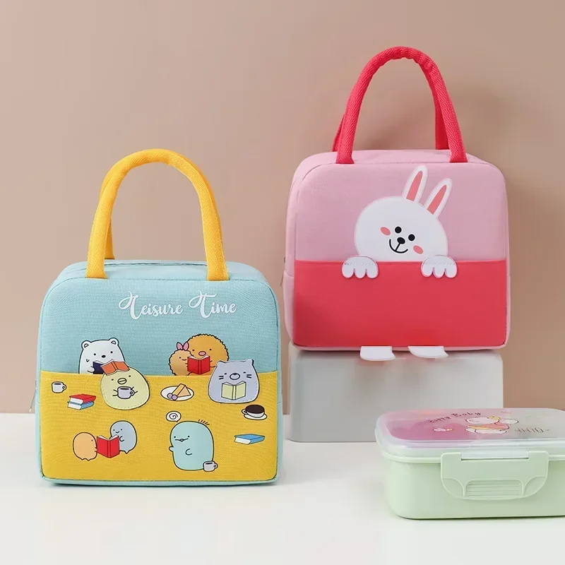 Children Portable Insulated Thermal Picnic Food Kawaii Cartoon Thickened Lunch Bag Tote Food Fresh Cooler Bags Pouch for Kid Bag