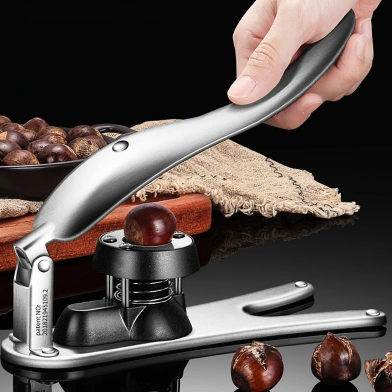 

D0AD 2 in 1 Stainless Steel Chestnut Machine Quick Clip Walnut Pliers Chestnut Sheath Cutter Openers Nut Sheller Kitchen Tool