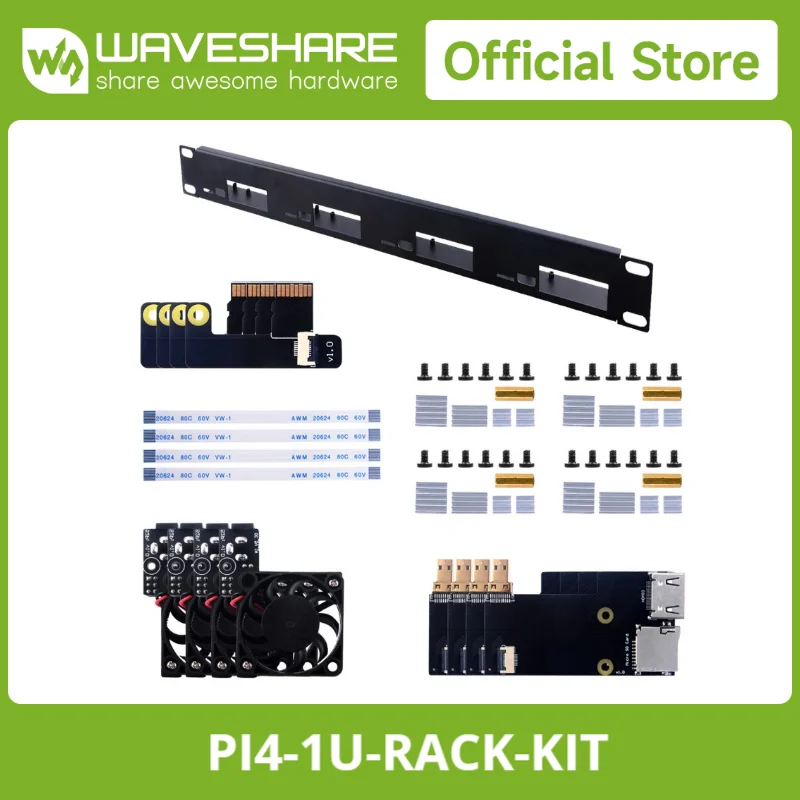 

Waveshare 1U Rack Kit for Raspberry Pi 4, 19″ Rackmount, up to 4 Units, Used for Raspberry Pi Clusters, Video Walls