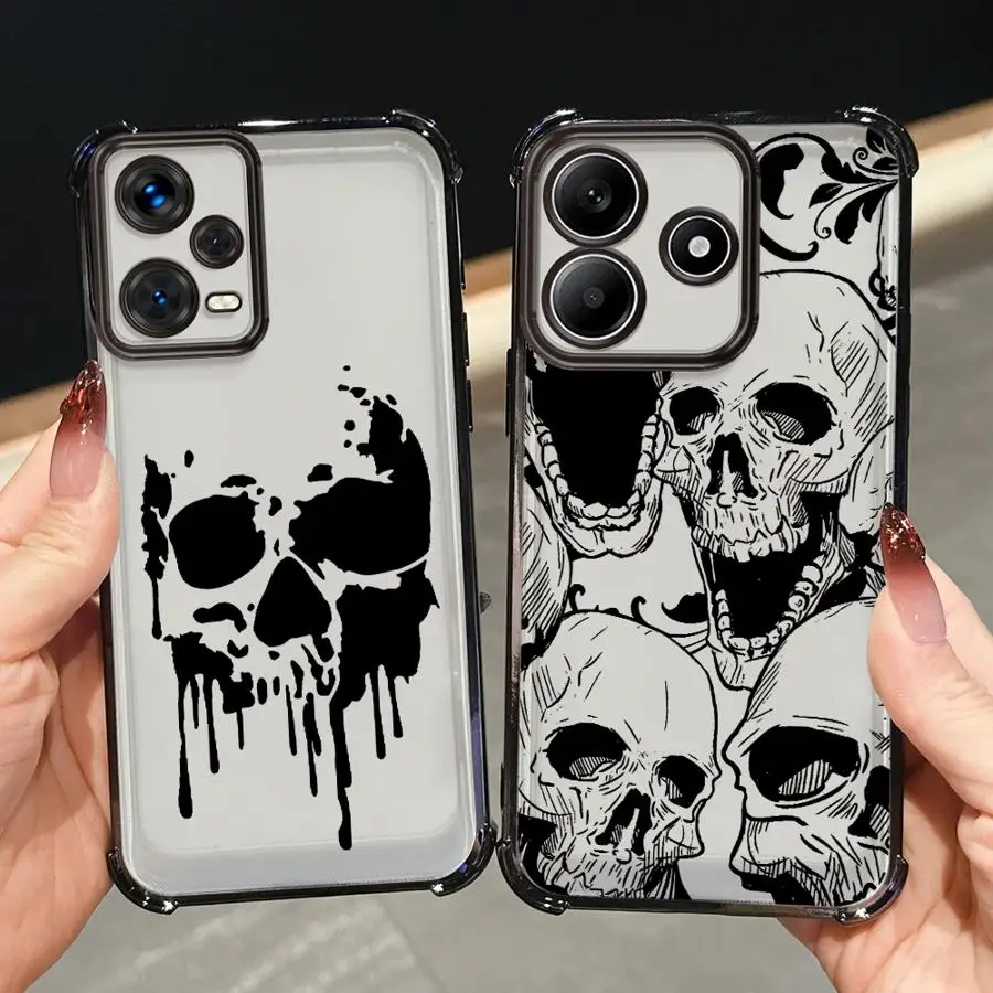 حافظة هاتف لهاتف Redmi Note 9S 10 Lite 11 12 13 10 Pro 14 Pro Plus 11s 10s غطاء ناعم جمجمة رائعة مرعبة #2