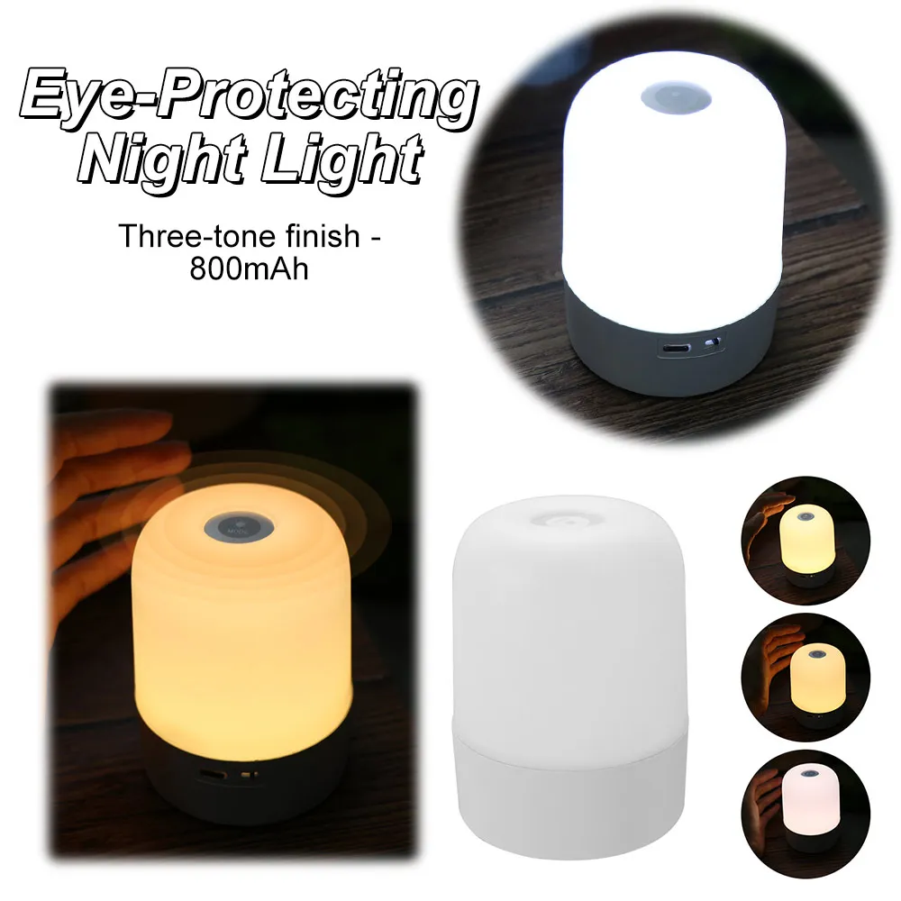 3 Color Touch Night Light Eye Protection Dimming Sleeping Lamp Creative Adjustable Brightness Bedroom Bedside Lamp Room