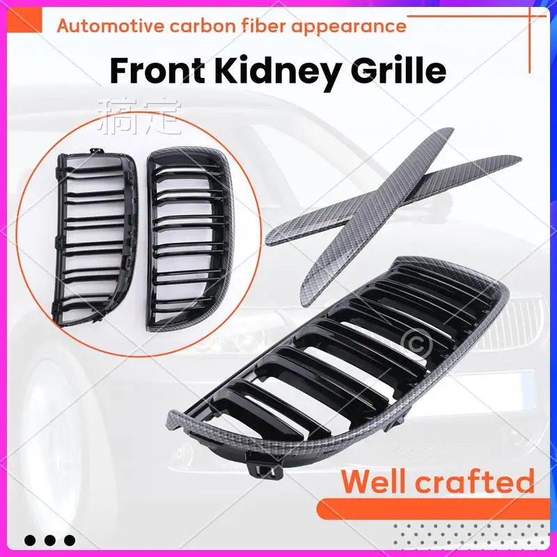

AR-Car Carbon Fiber Look Front Kidney Grille Dual Slats Grill For BMW 3 Series E90 E91 2005-2008