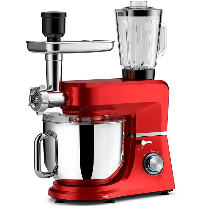 Máquina picadora de carne para hacer masa, batidora eléctrica de cocina con soporte, procesador inteligente multifuncional, Enema automático para el hogar