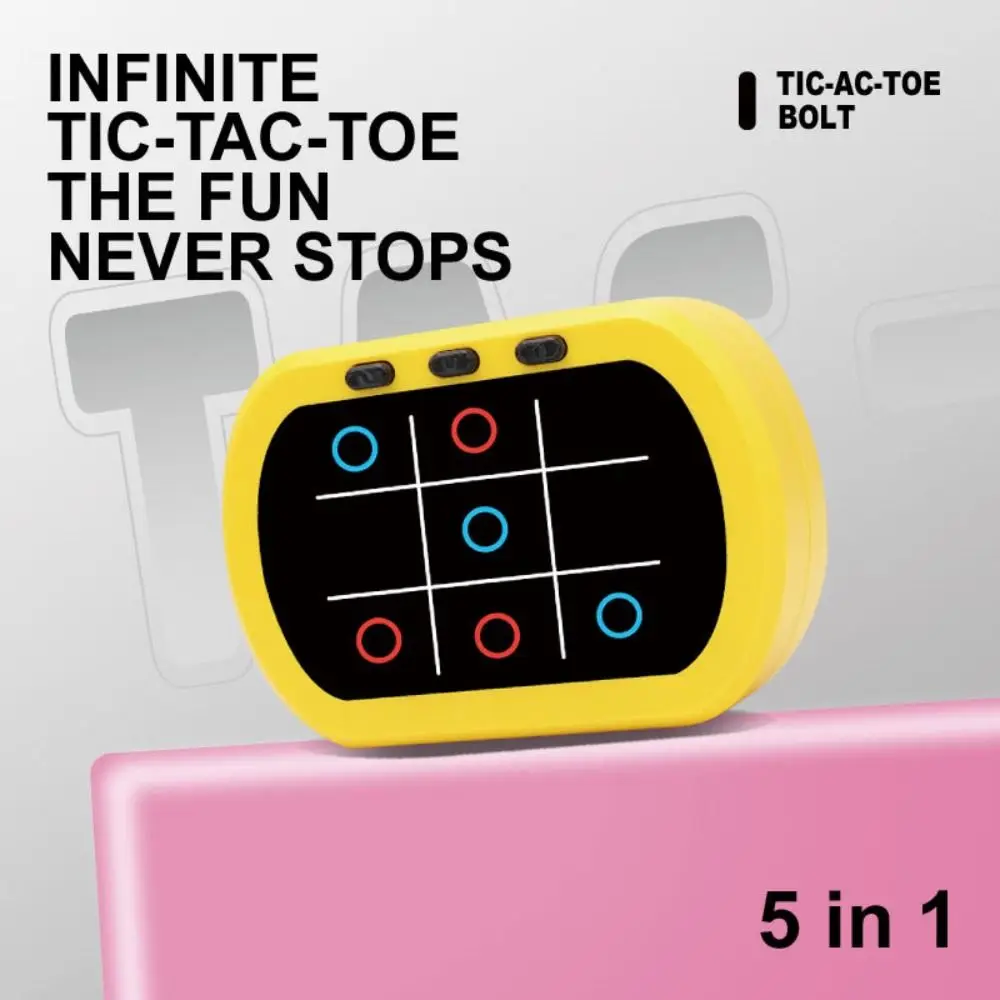 Multifunctional 5-in-1 TIC-TAC-TOE Electric Whack-a-Mole Handheld Bolt Game Montessori Memory Growth Puzzle Table Game Children