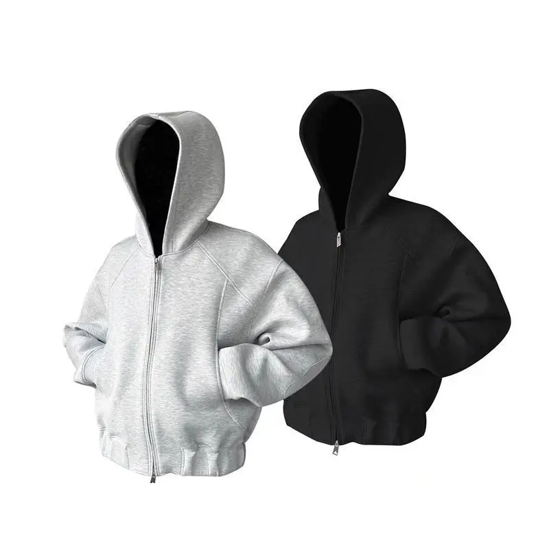 Heavy Hooded Zipper Sweater Men's 2026 Spring and Autumn American High Street Trend Loose Top Jacket