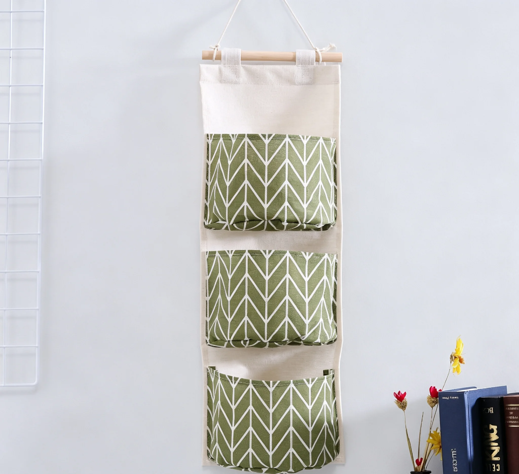 1pc Wall-mounted Storage Pouch for Door Back / Three-pocket Storage Storage Bag