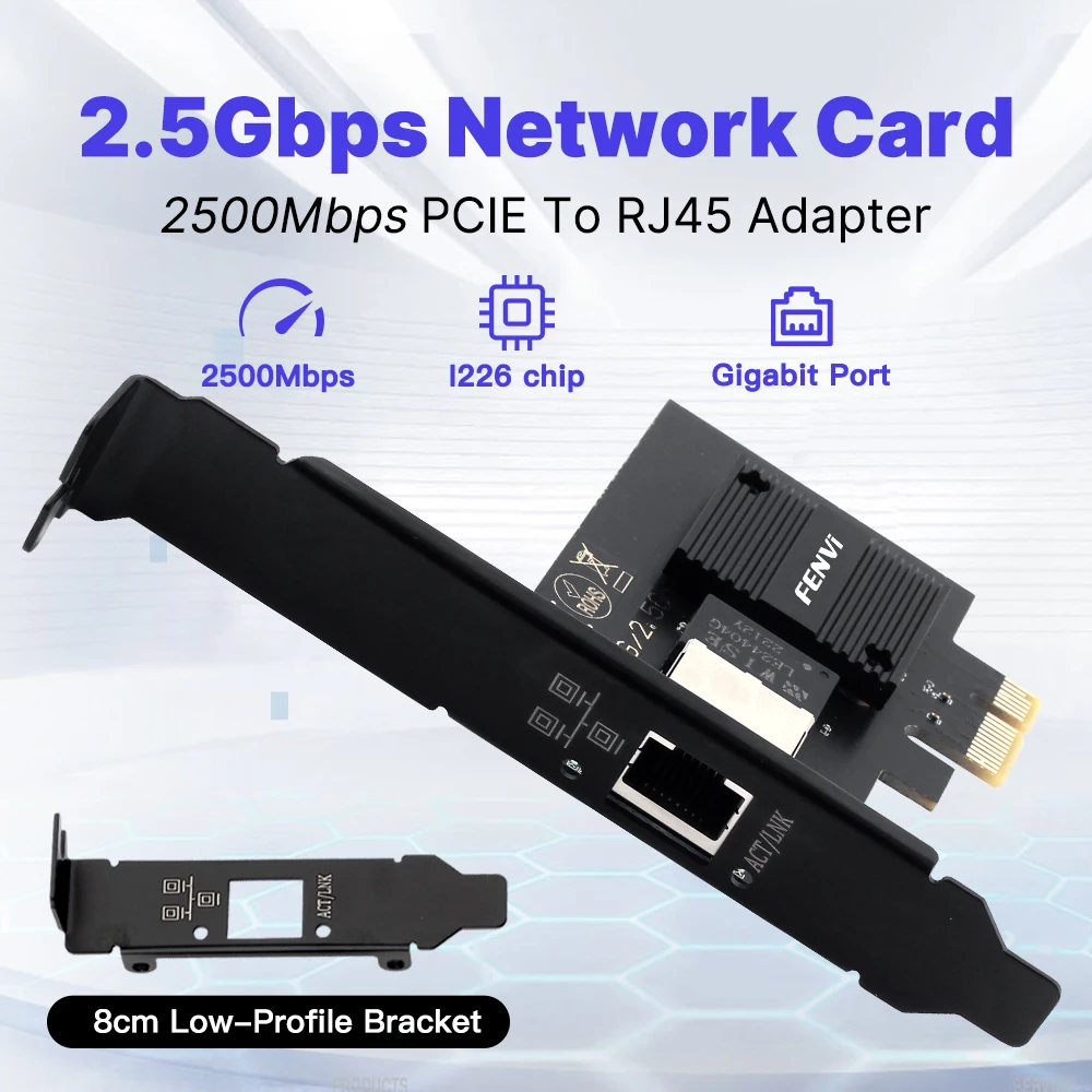FENVI 2.5G PCIE To RJ45 Network Card 2500Mbps Gigabit Ethernet I226 Wireless Network Adapter For Desktop Win10/11