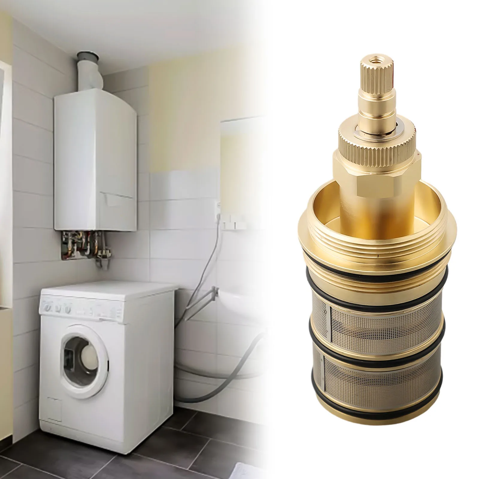 Brass Replacement Thermostatic Cartridge Shower Mixer Valve Bar Repair Kit  Used With Built-in Thermostats And Thermostats