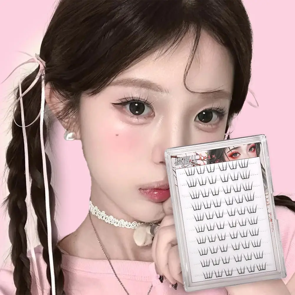 Korean U Shaped Eyelashes DIY Individual False Lashes Comic Tool Lashes Makeup Extension Natural Q2A3