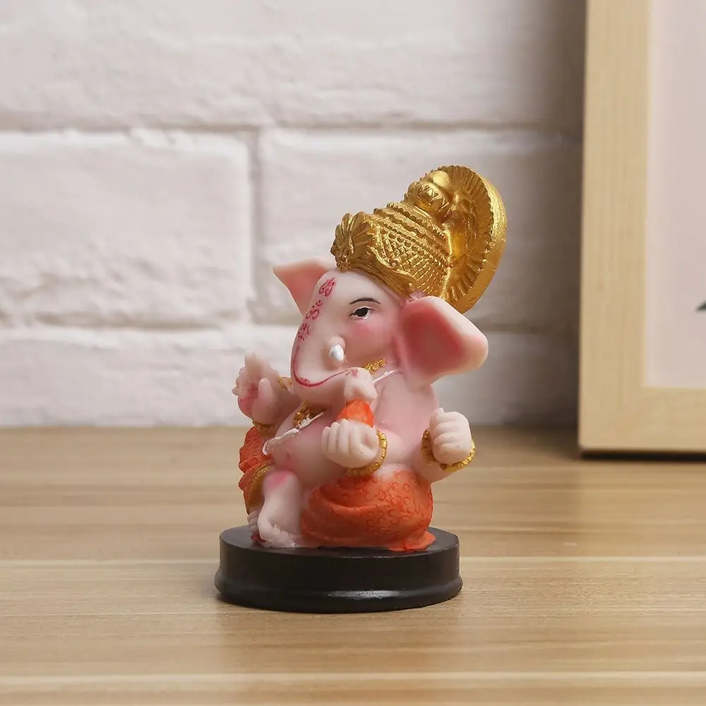 Elegant Resin Crafts Elephant God Sculpture Small Decorative Ganesha Statue Unique Car Elephant Statue Home Decor