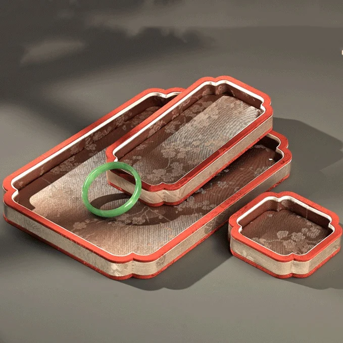 Chinese Vintage Jewelry Display Tray, Jade & Beads Appraisal Plate, High-End Storage Container for Necklace & Bracelet
