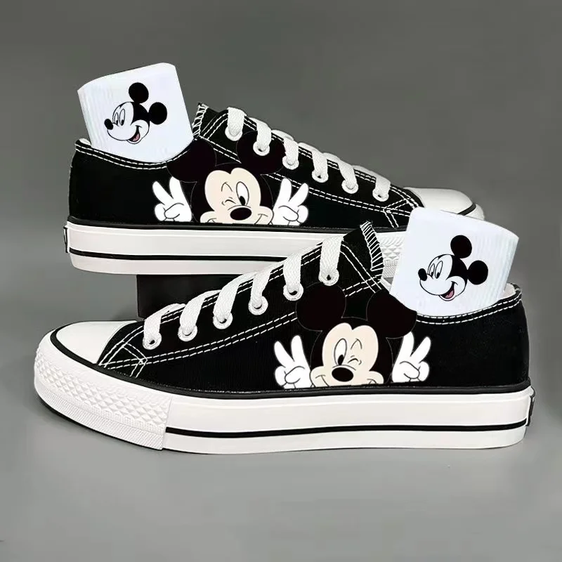 real picture 2025 winnin mickey new plus size man's white Canvas shoes Unique Design Casual drop shipping women's skate shoes