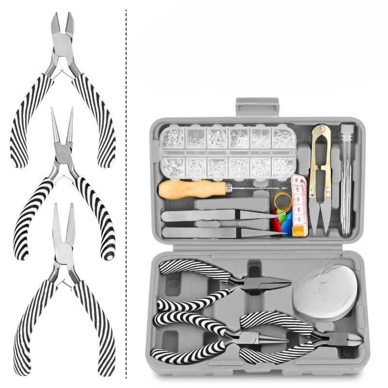 Handmade pliers jewelry set mini diagonal pliers jewelry pliers braided beaded DIY tool
