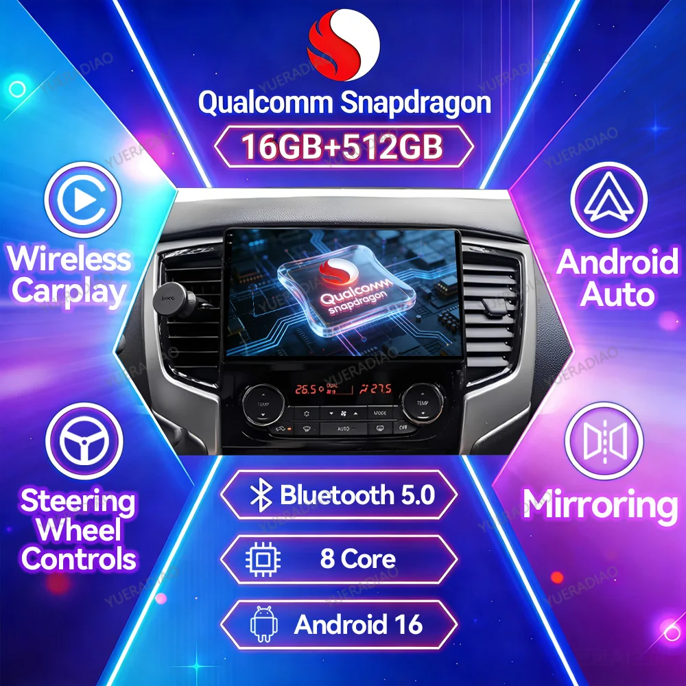 Android 16 Carplay Auto For Mitsubishi Pajero Sport 3 L200 5 Triton 3 2015 2016 2017 2018 2019 Multimedia Video Player Head Unit