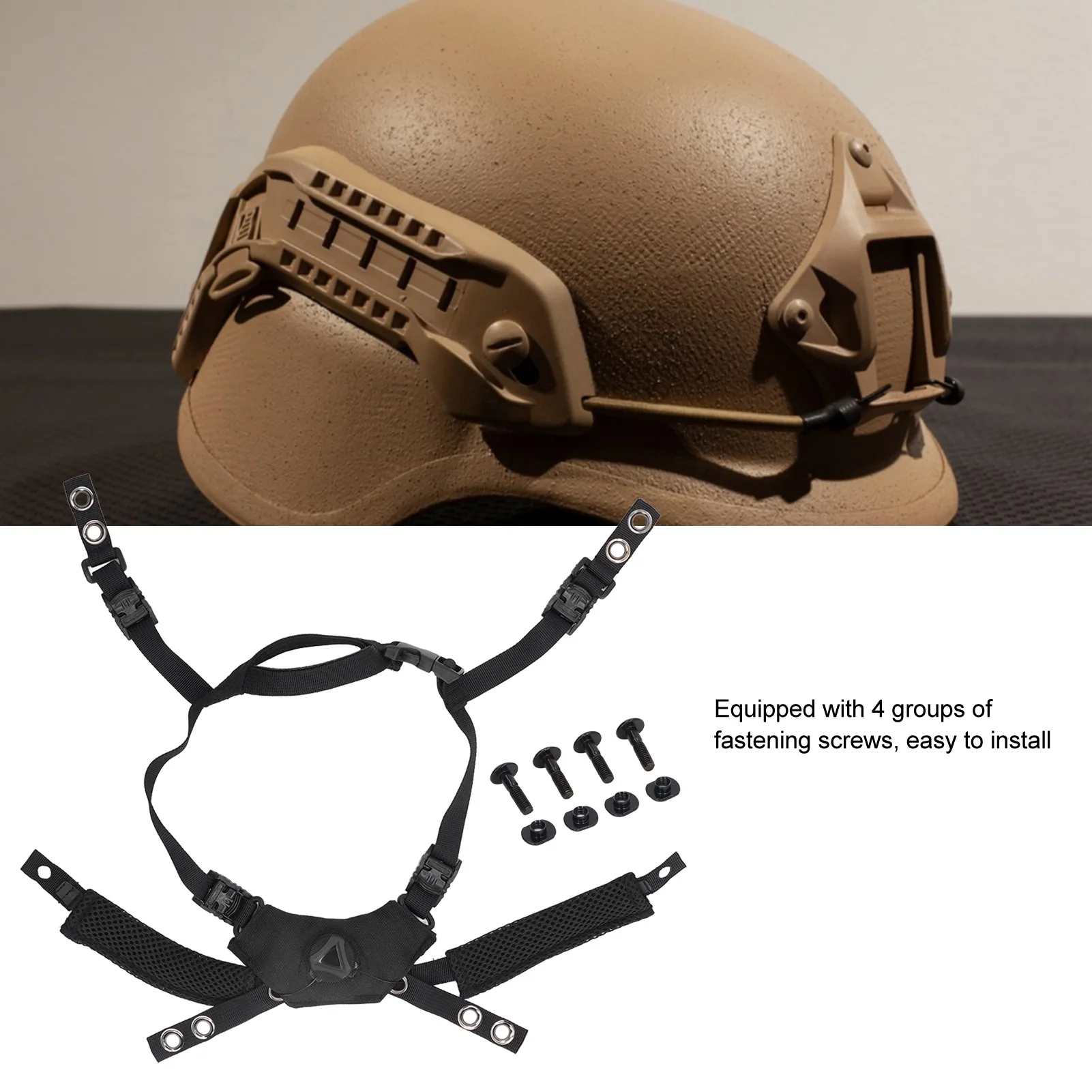 Suspension System Chin Strap Adjustable Dial Nylon Strong Compatibility Helmet Suspension System with Nut for Outdoor Playing