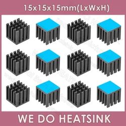 WE DO HEATSINK 15x15x15mm Without or With Thermal Pad Small Cube Size Black Anodized Slotted Aluminum Heatsink Cooler Radiator