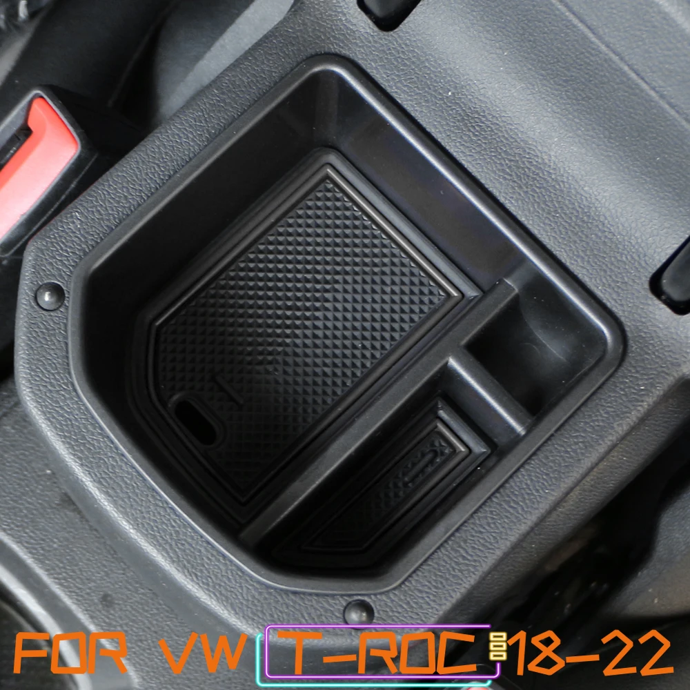 ABS Armrest Central Storage Box Container for VW T-Roc Troc 2017 - 2023 Console Glove Organizer Case Styling