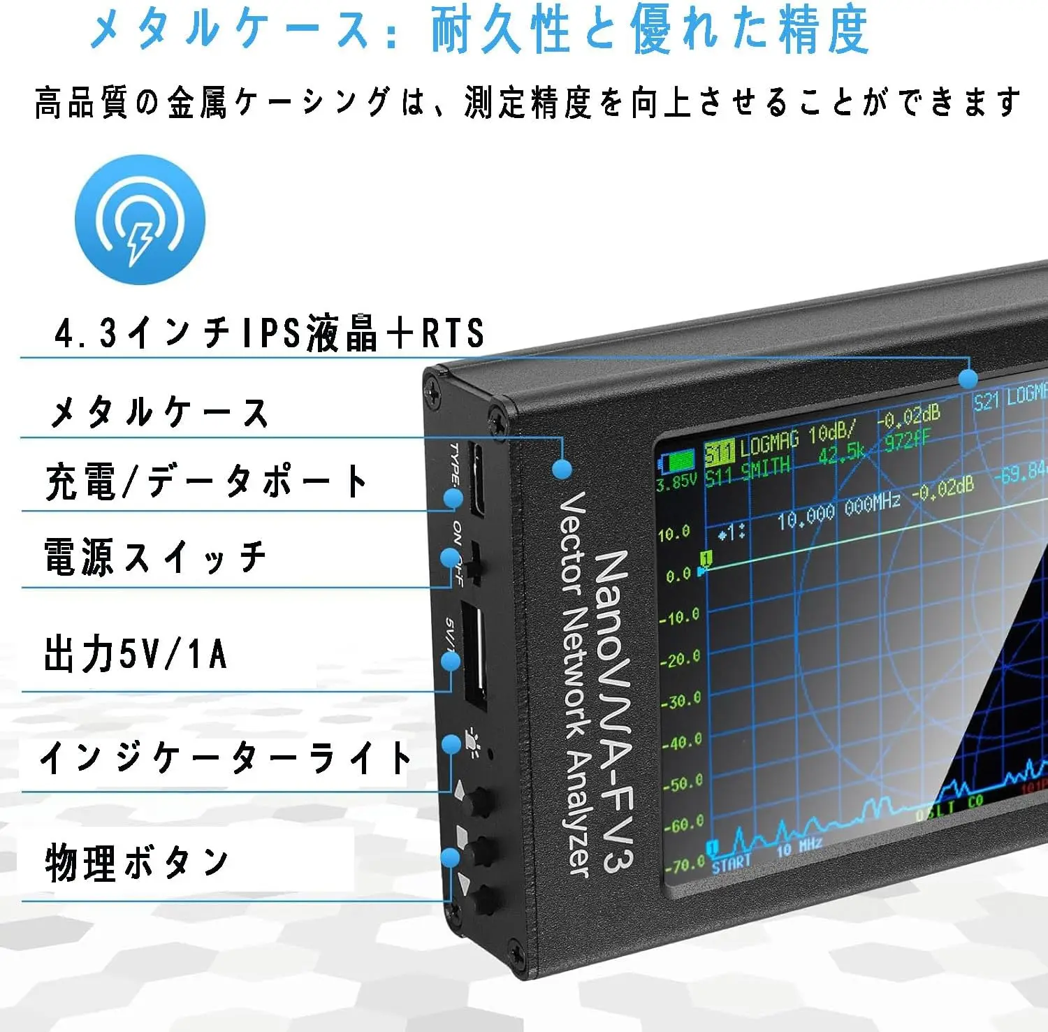 NanoVNA-F V3 Vector Network Analyzer 1MHz-6GHz 4.3\