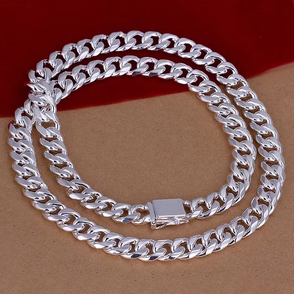 18 Karat Gold, 10 mm, 20/22/24 Zoll, exquisiter, edler, wunderschöner Charme, modische Kette für Männer und Frauen, Hochzeitshalskette, Schmuck – Detail 6