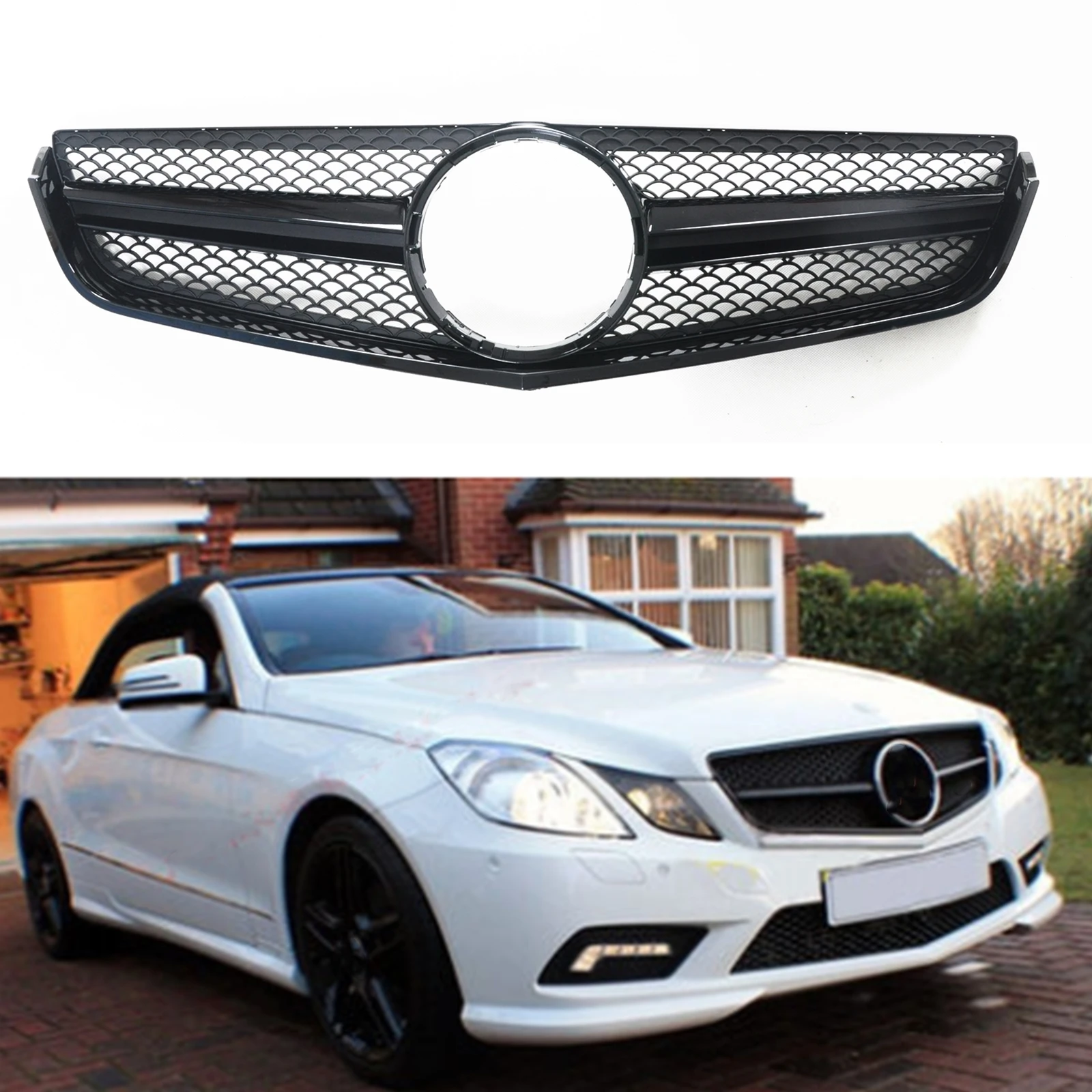 

Car Front Grille Grill Upper Replacement Bumper Hood Mesh Grid Auto Accessories For Mercedes Benz E Coupe W207 2009-2013