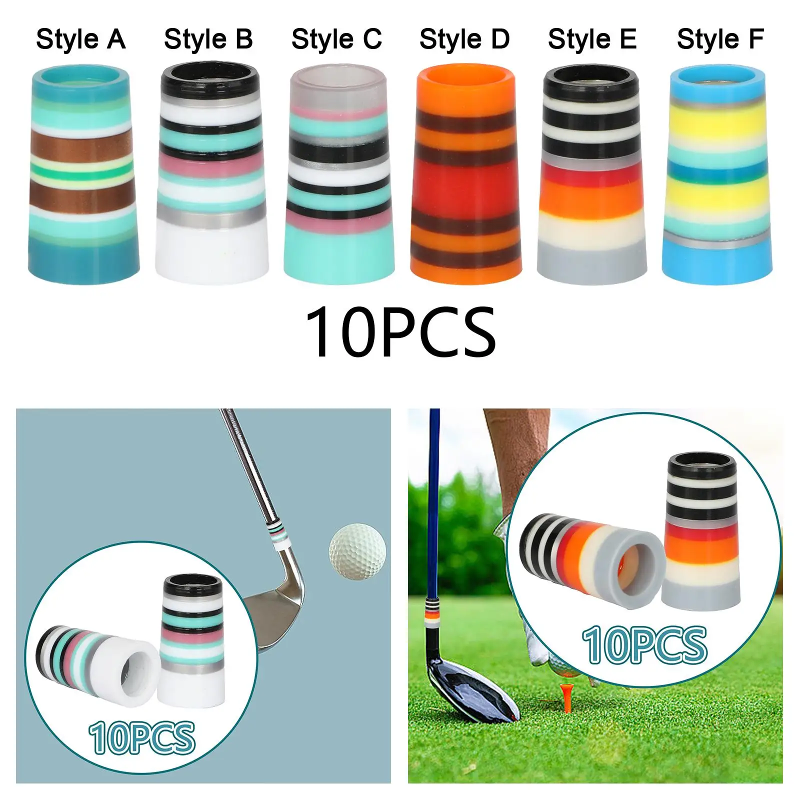 

10 Golf Iron Ferrules for Club Shafts, Taper Tip Covers for Outdoor Use