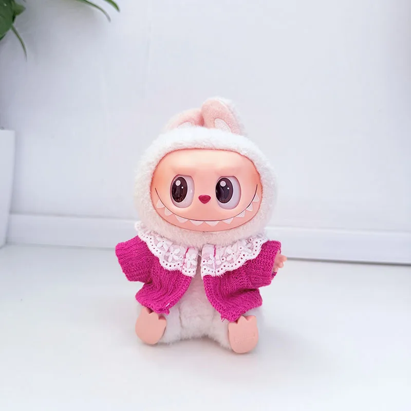 

Labubu Doll Clothes Knit Vest Cardigan Outfit for 1.0 2.0 3.0 Generation Vinyl Figure Cute Hanging Keychain Accessories Set