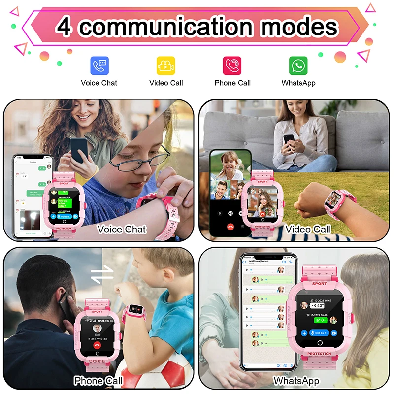 Wonlex 4G Children's Smart Watch GPS WiFi Anti-Lost Tracker Kids Smart Watch KT12s Video Call SOS GEO Fence Locator Kids Watch
