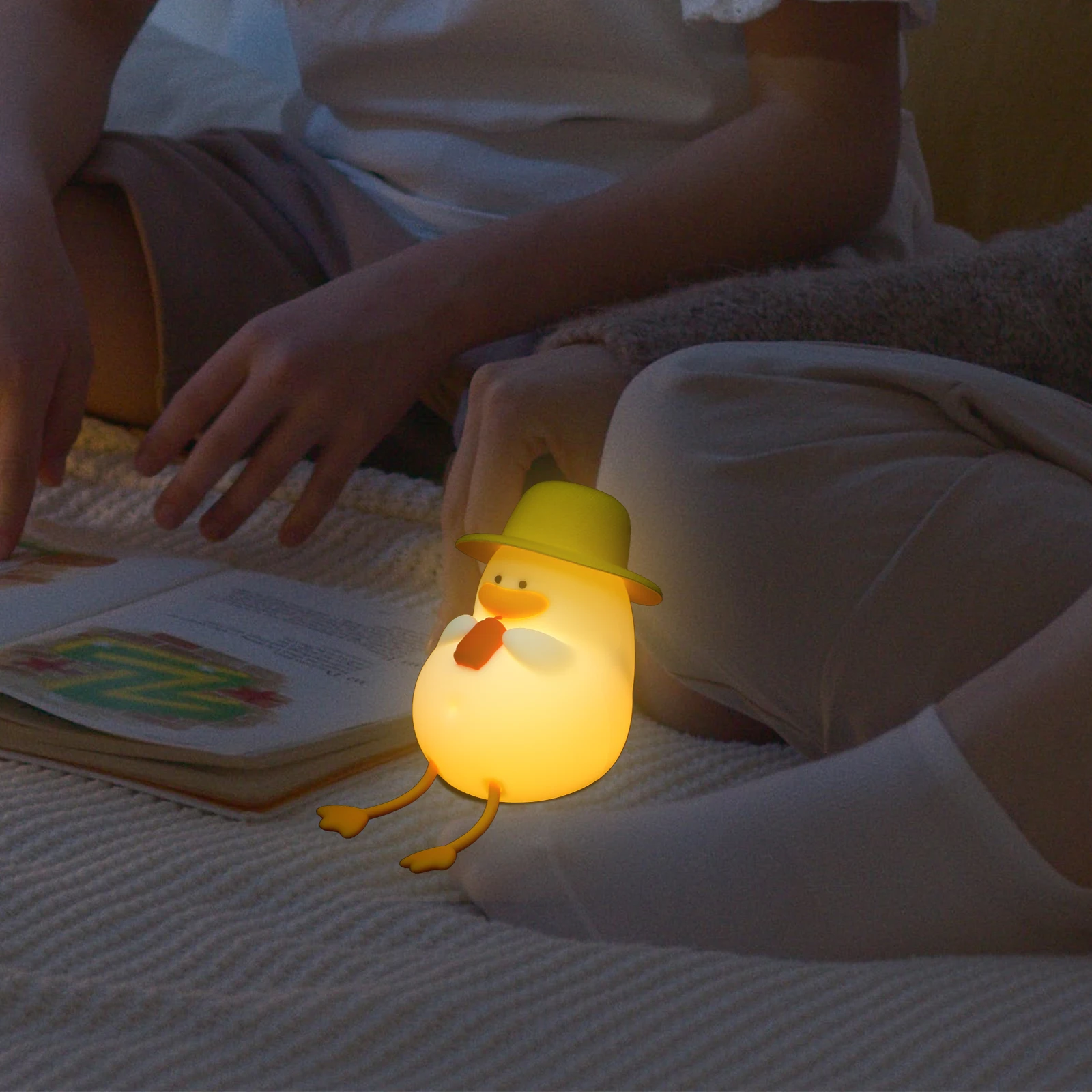 

Cartoon Duck Night Light Soft Silicone Nursery Room LED Night Lamp Bedroom Kids Desk Lamp Room Light