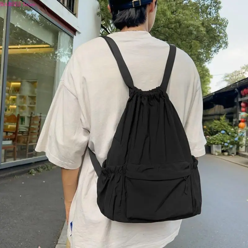 

C9GB Multipurpose Canvas Backpack with Multi Pocket Drawstring Bag for Daily Use