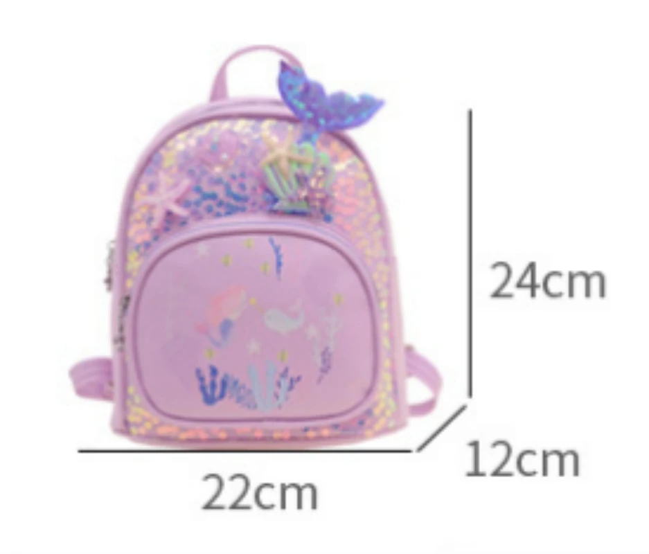 Mochila de lentejuelas de sirena personalizada con nombre bordado, mochila personalizada para niños, bolsa de estudiante para niña de jardín de