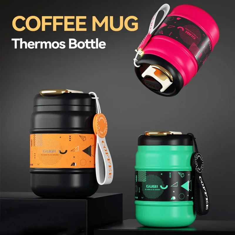 Fashion Coffee Cup Temperature Display, Thermos Bottle Mugs Coffee Cups, Stainless Steel Water Bottle 380ml, Insulated Tea Cup