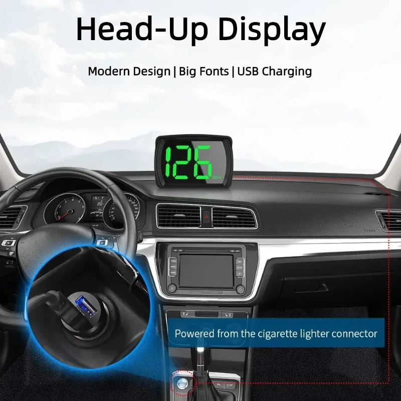 

Car HUD Head Up Display KMH/MPH Universal GPS HUD Digital Speedometer Big Font Speed Meter For All Car Truck Auto Accessories