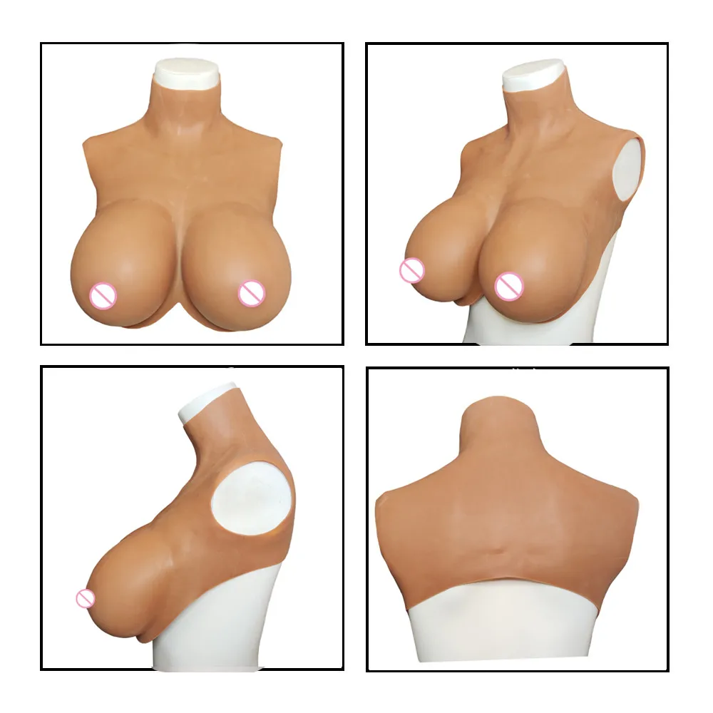 Huge Fake Boobs Plate Silicone Breast Forms Bodysuit Realistic Areola Nipple For Crossdresser Trans Shemale Transgender Cosplay