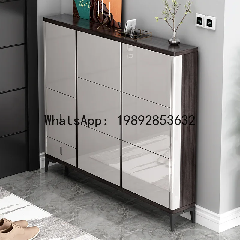 YFY Italian Style Ultra-Thin Shoe  for Home  , Large Capacity Flip Storage Cabinet, Light Luxury Storage Cabinet, Modern