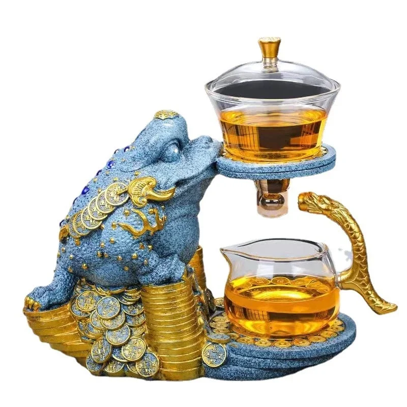 Imagem -05 - Chinese Retro Fortune Golden Cicada Bule Vidro de Borosilicato Alto Criativo Bolha Magnética Chá Decoração de Casa Qualidade