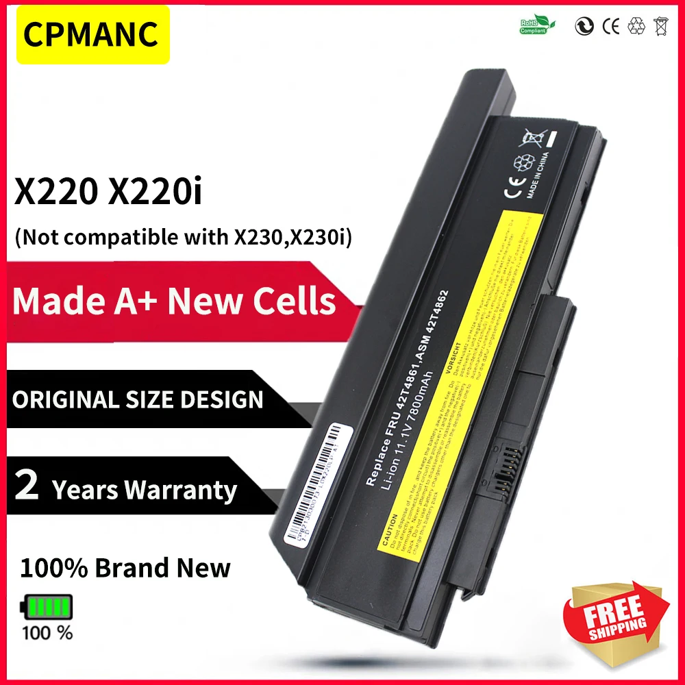 

Аккумулятор CPMANC для Lenovo Thinkpad X220 X220I X220S 42T4861 42T4862 42T4863 42T4865 42T4866 42T4867 42T4875 42T4876 42T4901